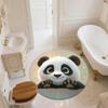Круглый ковер с узором "Панда крупным планом", Ковер для гостиной, спальни, игровой комнаты, Нескользящий коврик для пола, Праздничные и Подарок на день рождения.