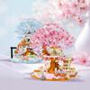 Романтичный четырехцветный домик на дереве с цветущей сакурой, строительные блоки, развивающие игрушки для сборки, подарок, внутренние украшения на День святого Валентина