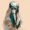 Luxury Brand Silk Satin Square Scarf Women Hijab Bandana Muslim Headscarves Shawl Wrap Ladies Headband Neckerchief Foulard 90cm