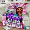 Style New Gabbys Dollhouse Cartoon Girl Gift Blanket,Soft Throw Blanket for Home Bedroom Bed Sofa Travel Picnic Cover Kids