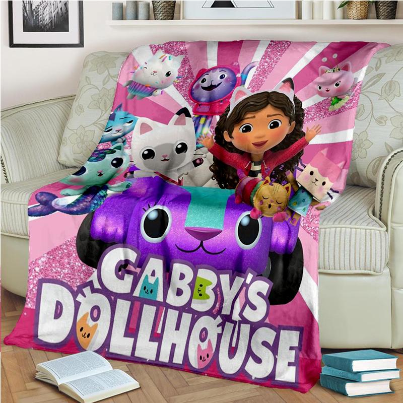 Style New Gabbys Dollhouse Cartoon Girl Gift Blanket,Soft Throw Blanket for Home Bedroom Bed Sofa Travel Picnic Cover Kids