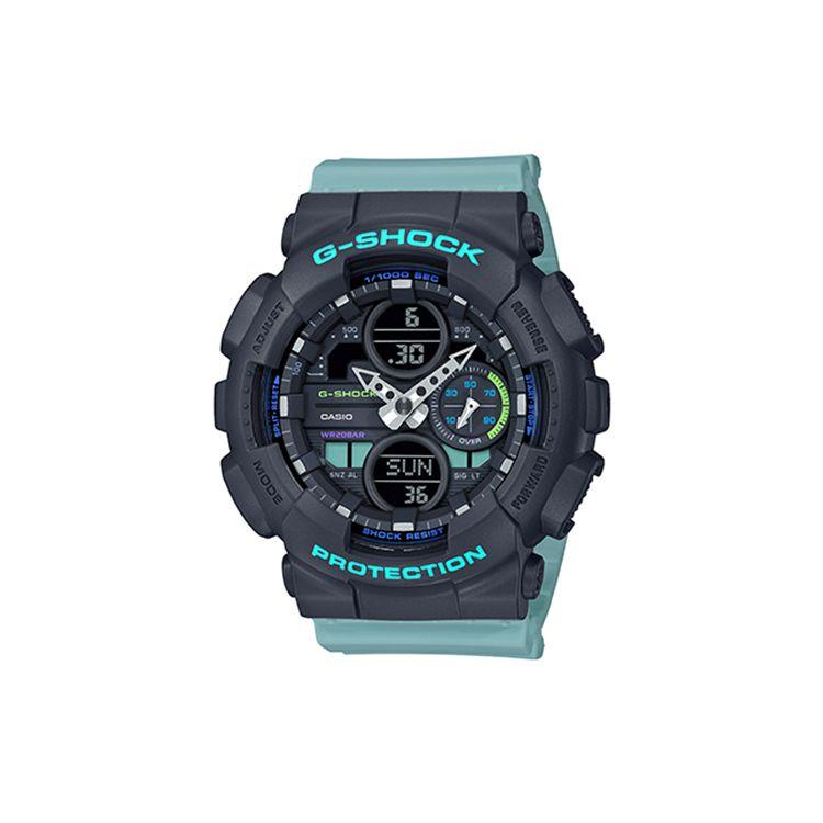 Casio G-Shock Youth GST Series Retro Fashion Trend Three-Eye Dual Display Sports Waterproof Quartz Movement Resin Strap Watch GMA-S140-2APR