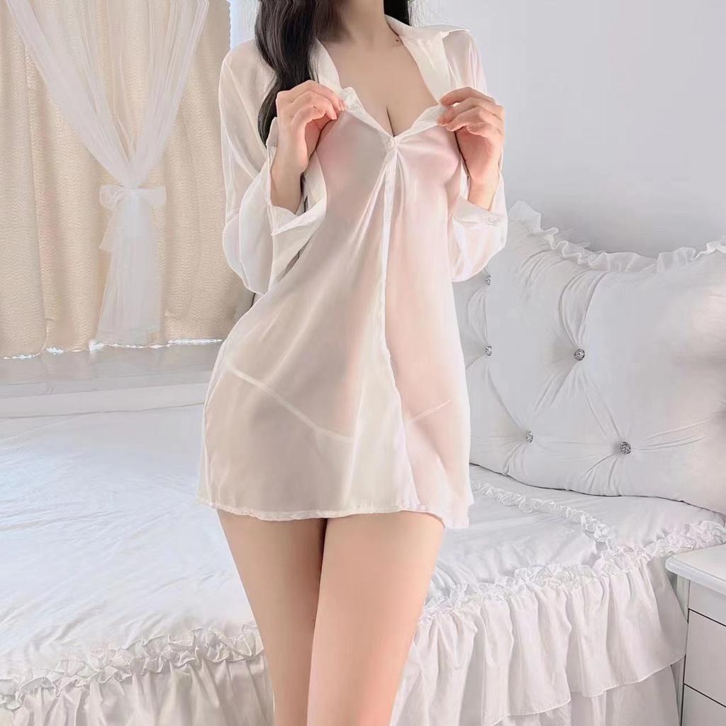 Вкус эротического нижнего белья сексуальное соблазнение без спинки эротическая пижама шифон перспектива соблазн рубашка женский домашний костюм