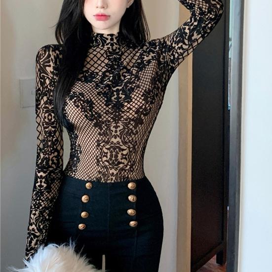 Женское боди с прозрачной сеткой, сексуальное боди с открытой спиной и вырезом, уличная одежда