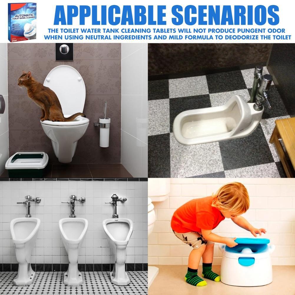 12 шт./коробка Таблетки для чистки унитаза Средства для чистки унитаза с отбеливателем Медленно растворимые для ванной комнаты туалета CDN