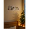 Металлическое Настенное Искусство Автомобиль Рождественский Декор 40x16см Креативный Современный Домашний Подарок для Любителей Автомобилей Подарок на День Рождения