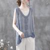 Spring and Summer Women's Lace Vest Cotton Hook Knit Vest Cutout Pullover Knit Vest