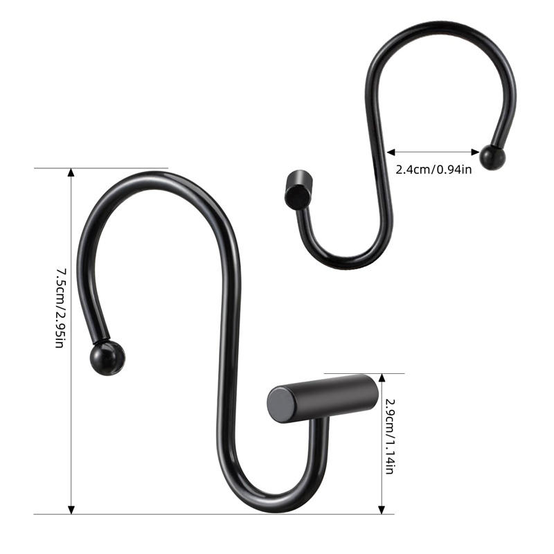 12PCS/Box S Shaped Hooks Multifunctional Stainless Steel Hanging Hook Hanger For Kitchen Bar Bathroom Bedroom Storage Tool