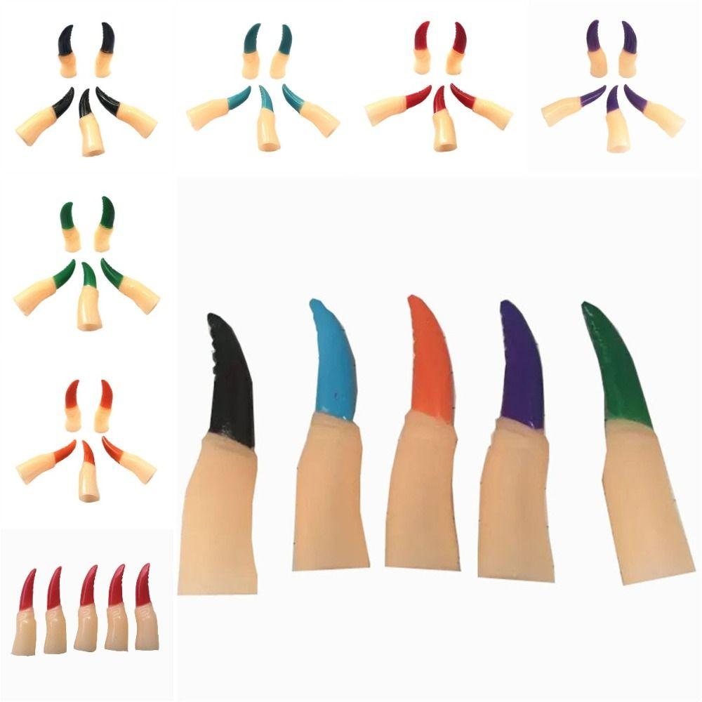 5 шт./набор Поддельные пальцы Зомби Ведьма Поддельные пальцы Страшные Хэллоуин Накладки на пальцы Косплей Вечеринка Принадлежности
