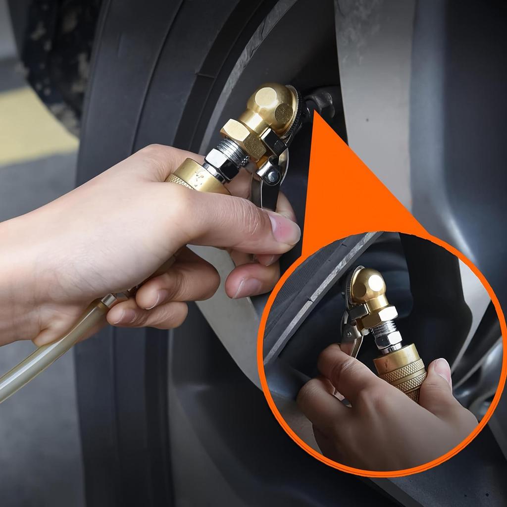 Locking Air Chuck Heavy Duty Leak-Proof Compressor Accessories Car Locking Tire Air Chuck Nozzle For Motorcycle RV Truck Bike