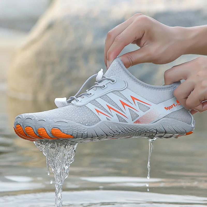 Men's Wading Shoes Water Shoes Women Quick Drying Aqua Shoes Anti-Slip Five Finger Wear-Resistant High-Quality Women Sneakers