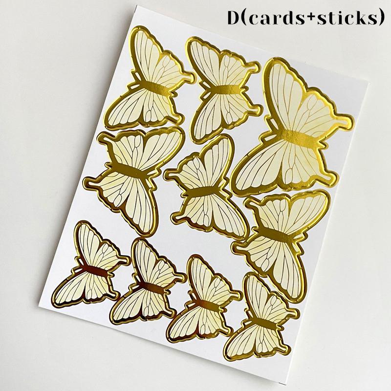 9/10 шт. золотые розовые фиолетовые бабочки для украшения торта, свадьбы, дня рождения, десерта, кекса, 3D-материала в виде бабочки, сделай сам, сувениры для вечеринки