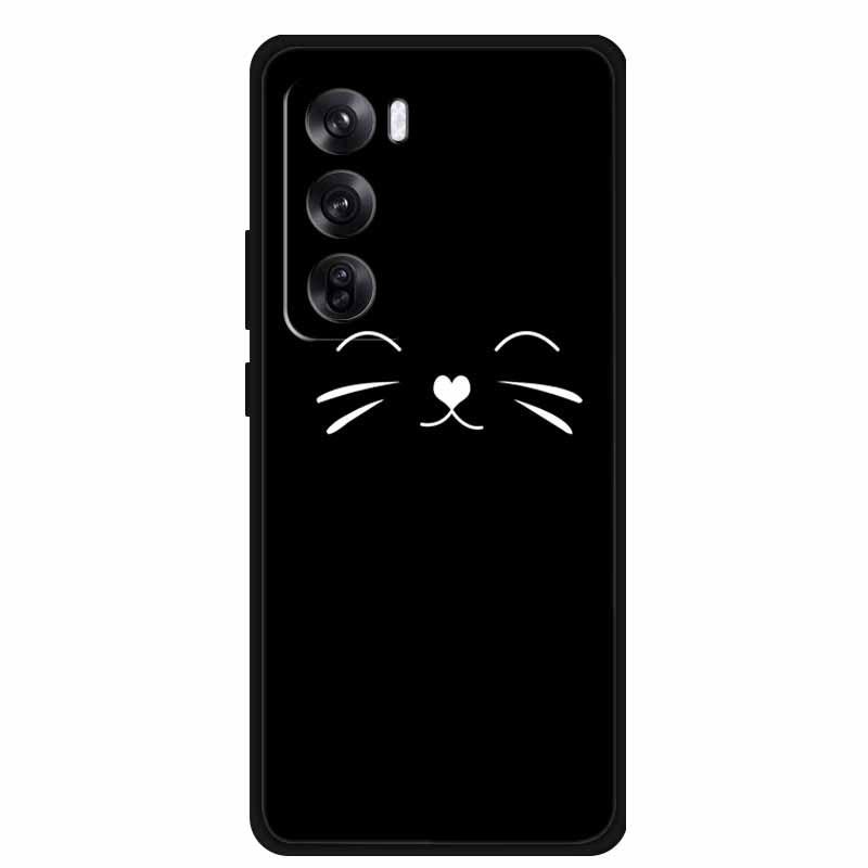 Персонализированный черный мягкий чехол из ТПУ с узором для телефона Reno 12 Pro 5G