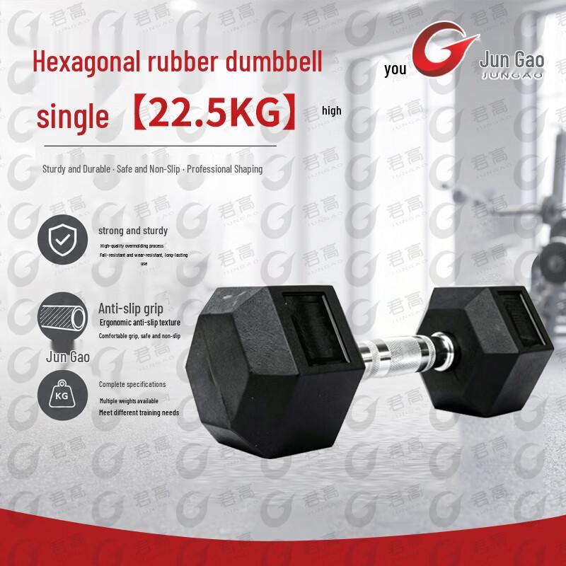 Jungao Hexagonal Rubber-Coated Cast Iron Dumbbells