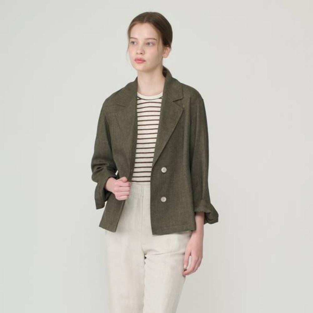 BCBG Льняная куртка с двумя пуговицами и боковым карманом B6m3j173