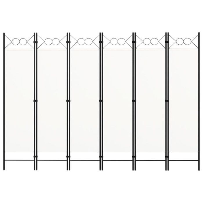 VidaXL Room Divider 6 Panels Cream White 240x180 Cm