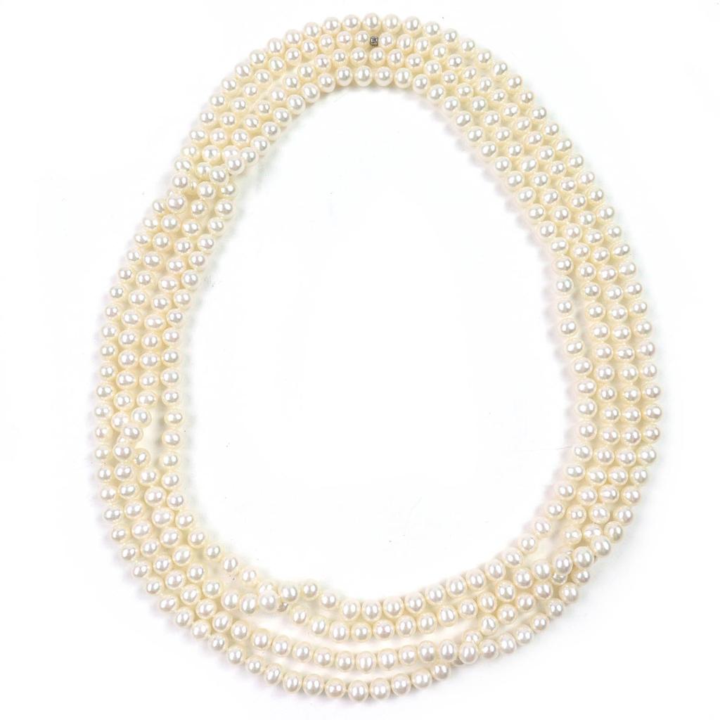 TIFFANY&Co. Necklace Long Pearl Necklace Accessories White System Pearl Women Used