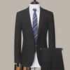 2024 Men's Black Formal Suit: High-End One-Button Two-Piece Business Attire for Gentlemen.