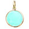 [Q7594] - Gold Plated Pendant 'Cléopatra' Milky Blue Gold - 14 Mm