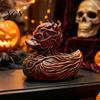 Small Resin Car Accessory Halloween Horror Duck Figurine, Devil Animal Statue, Spooky Bathroom Ornament Gothic Desktop Decor for Shelf Desk