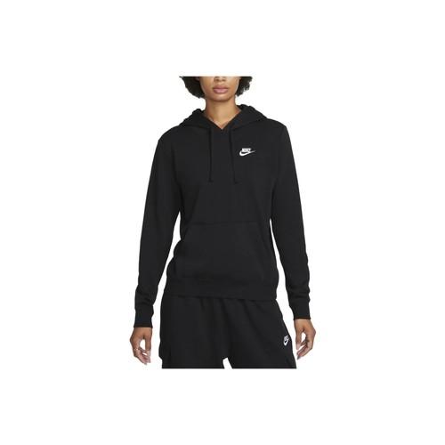 Nike Однотонная повседневная толстовка с капюшоном и длинным рукавом для женщин Черная