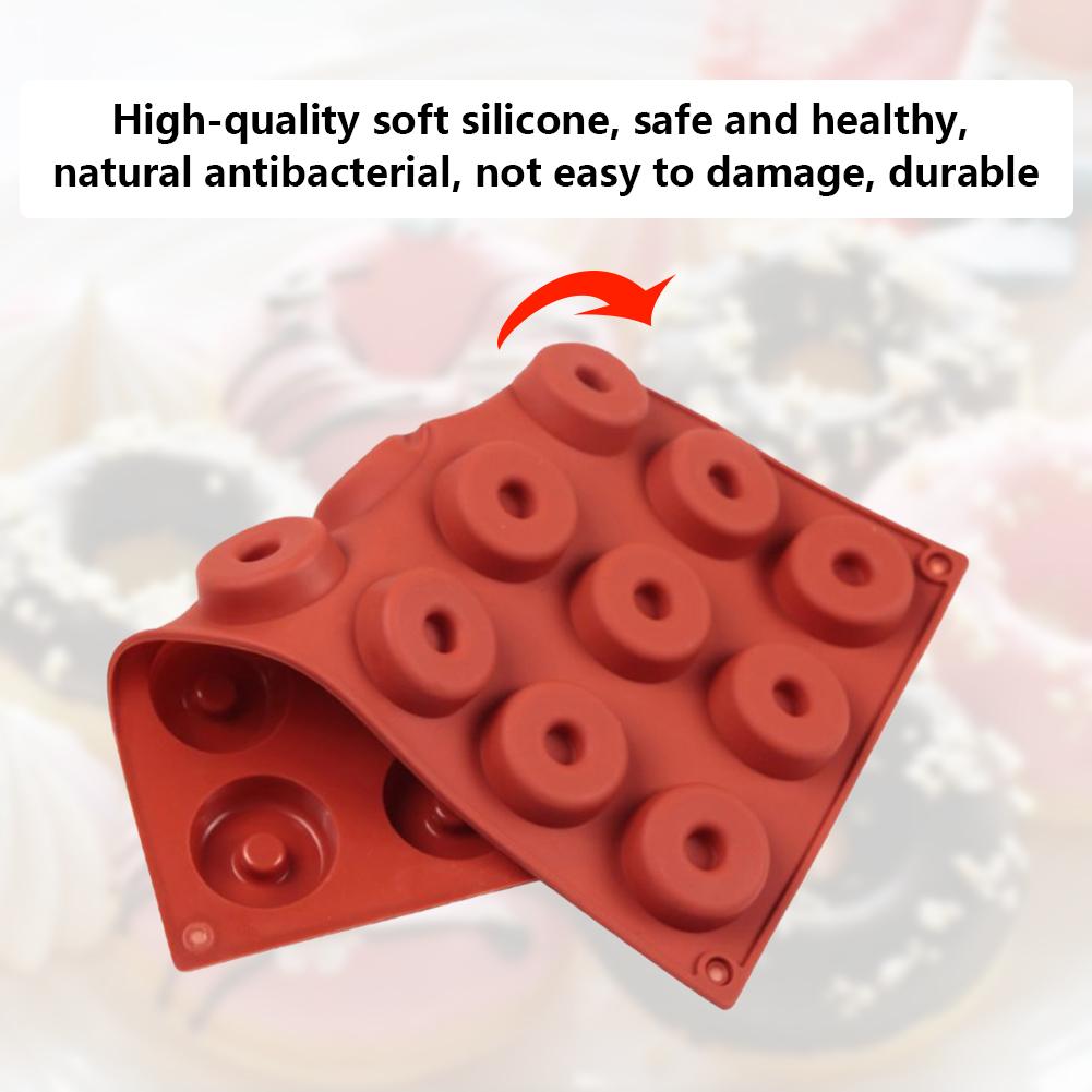 18 Grids 3D Donuts Baking Pan Moulds Silicone DIY Donut Pastry Decorating Mold Kitchen Cake Chocolate for Birthday Party