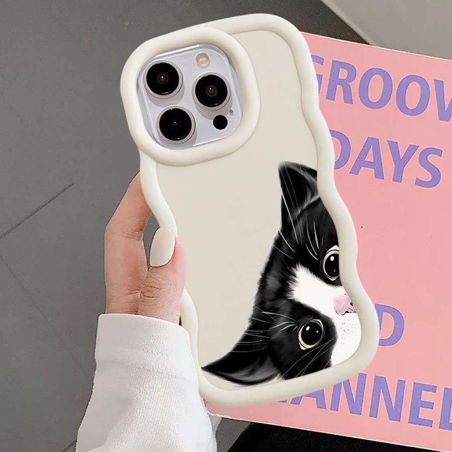 Милый Чехол-Крышка с Рисунком Кота для iPhone XR 12 15 Plus 14 11 8 16 Pro Max 17 Air 13