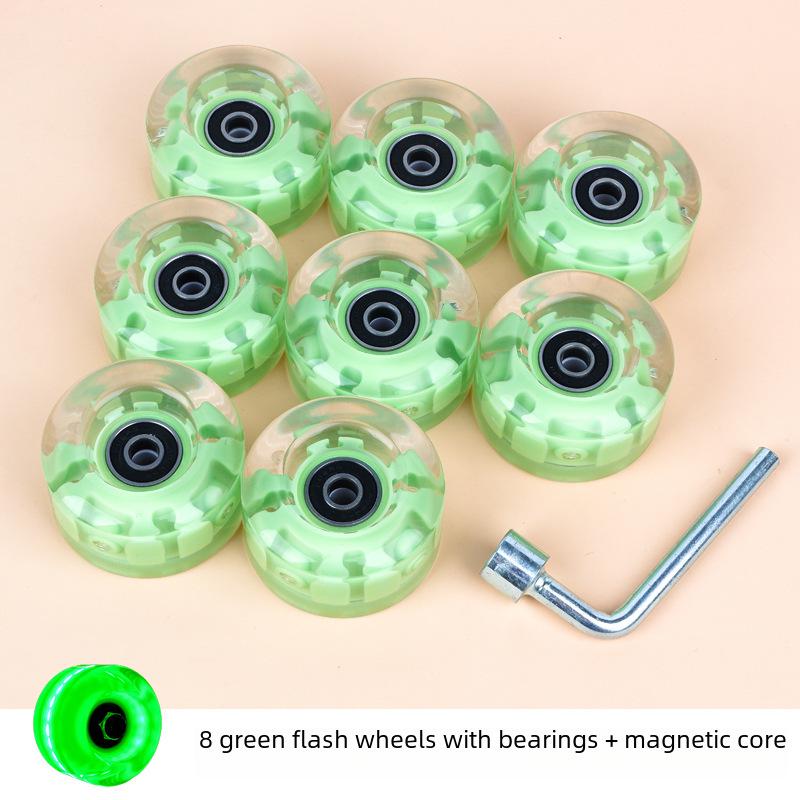 Luminous Double-Row Roller Skates with Colorful Wheels & PU Shock-Absorbing Outdoor Skates