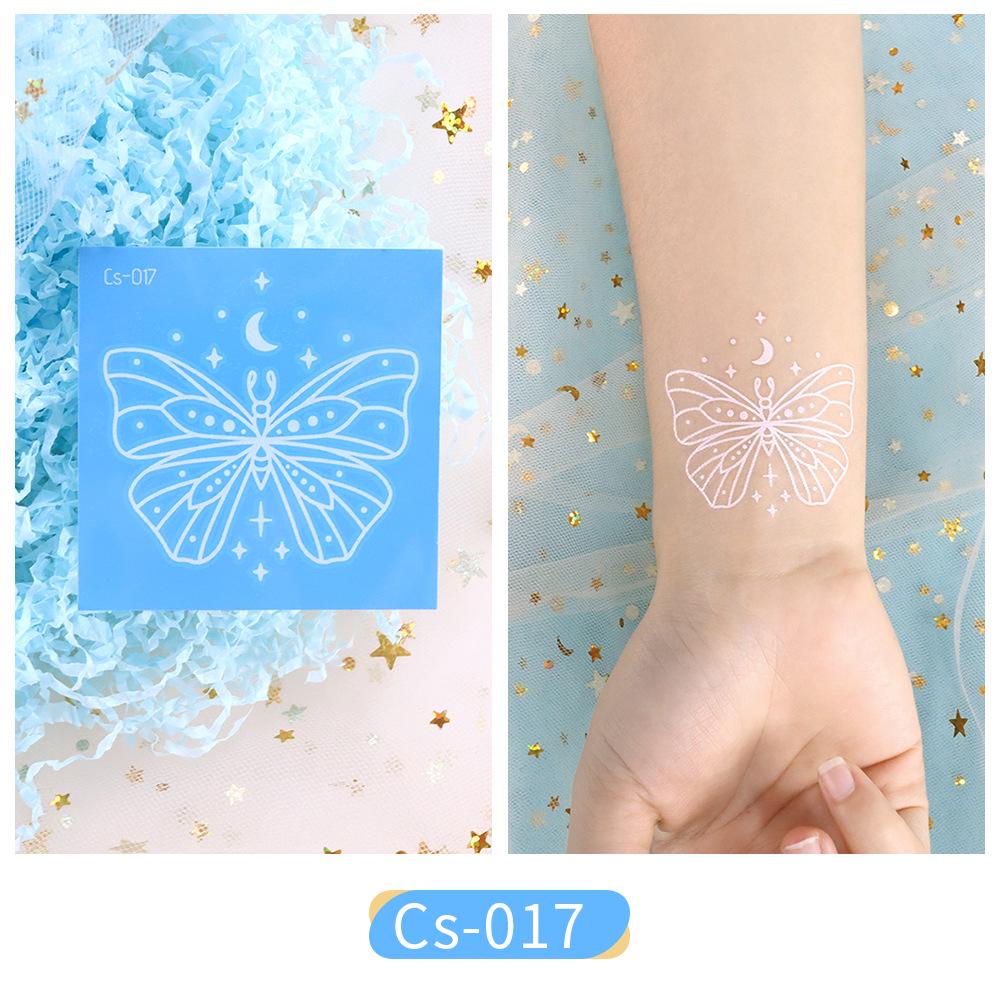 Trendy White Flower Temporary Tattoo Stickers for Face & Arm