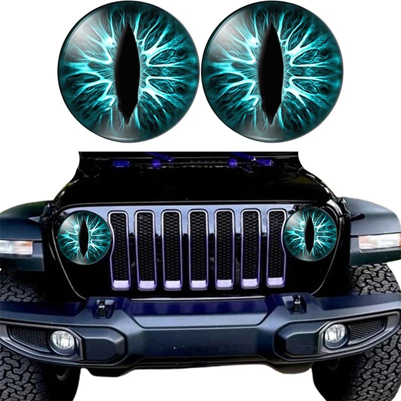 2 шт. Наклейки на фары Beast Eyes, круглые наклейки Beastly Eyes Look, наклейки на переднюю часть мотоцикла, наклейки на окно автомобиля, бампер, декоративная наклейка