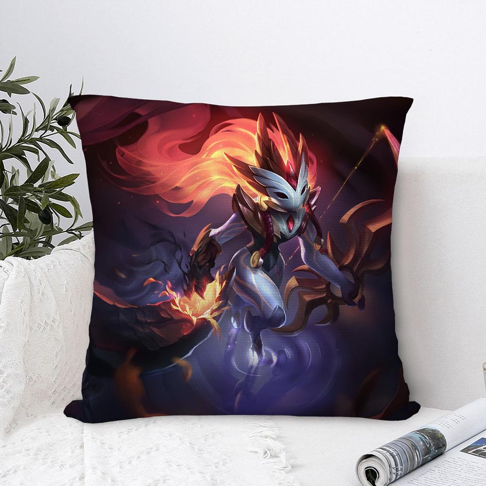 K-Kindred LOL Игровая Наволочка Декоративная для Дивана Домашний Двусторонний Принт Плюшевая Квадратная Наволочка для Подушки Декор Подушки Чехол