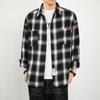 Personalized Double Pockets Fashion Trend Versatile Handsome Men's Plaid Shirt Black and White Shirt