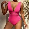 New One-piece Swimsuit Women's One-piece Solid Color Sexy Slim One-piece Swimsuit Fashion