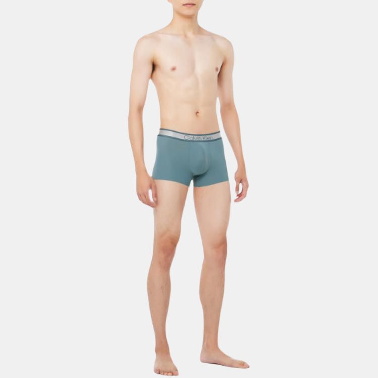 Calvin Klein Мужское нижнее белье с логотипом средней посадки, эластичное, дышащее, зеленое NB4089-POF