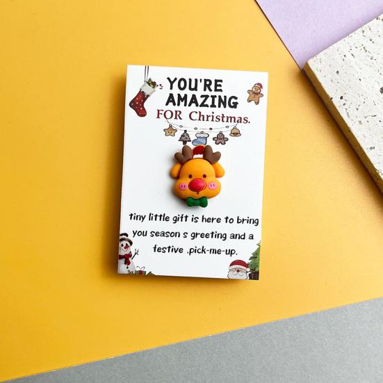 10 Sets Christmas Pocket Hug Gifts Mini Resin Positive Pocket Hug Token with Encouragement Card Appreciation Gifts for Coworker