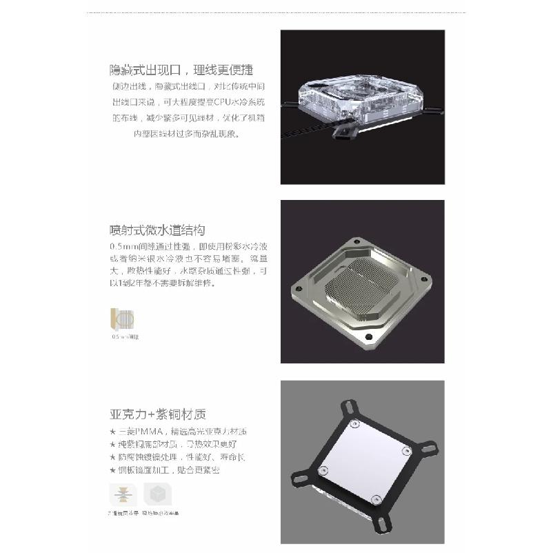 Водоблок Bykski для процессора Использование для INTEL LGA115X 2011 1700 /AMD Ryzen 3/5/7 X470 X570 Радиатор водяного охлаждения CPU-XPR-C-M/CPU-XPR-C-I