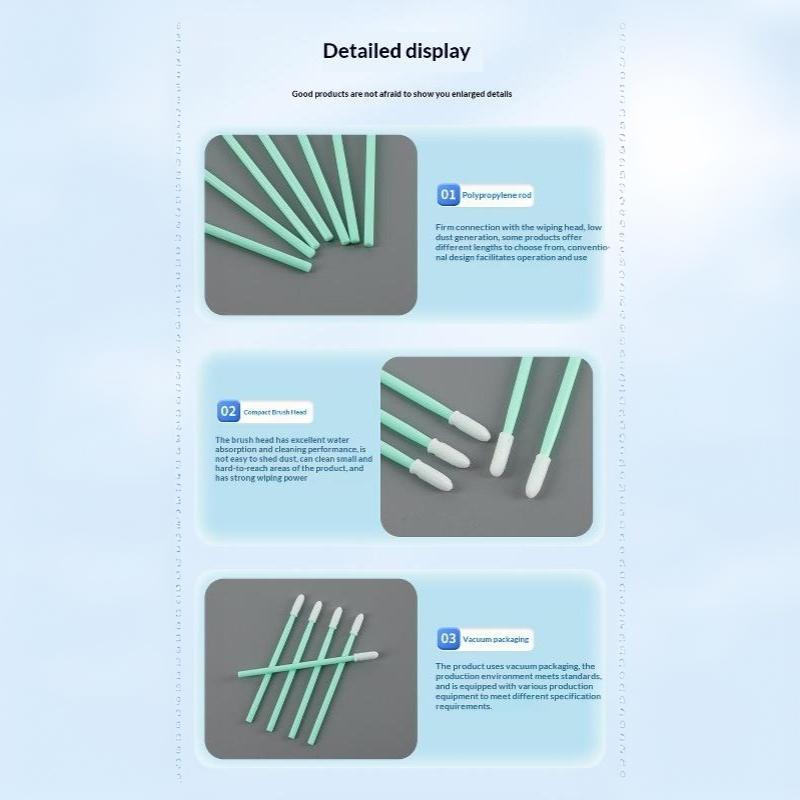100Pcs/Pack Small Pointed Tips Cotton Micro Swab Anti-Static Dust Free Swab Stick For Cleaning Laser Len Protective Window Heads