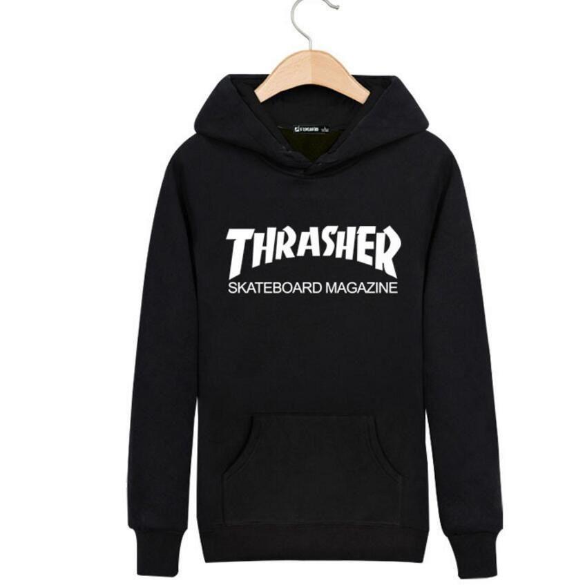 К Толстовка Мужская С Капюшоном Хип-хоп Скейтборд Trasher Женская Монохромная Толстовки 2 Куртки
