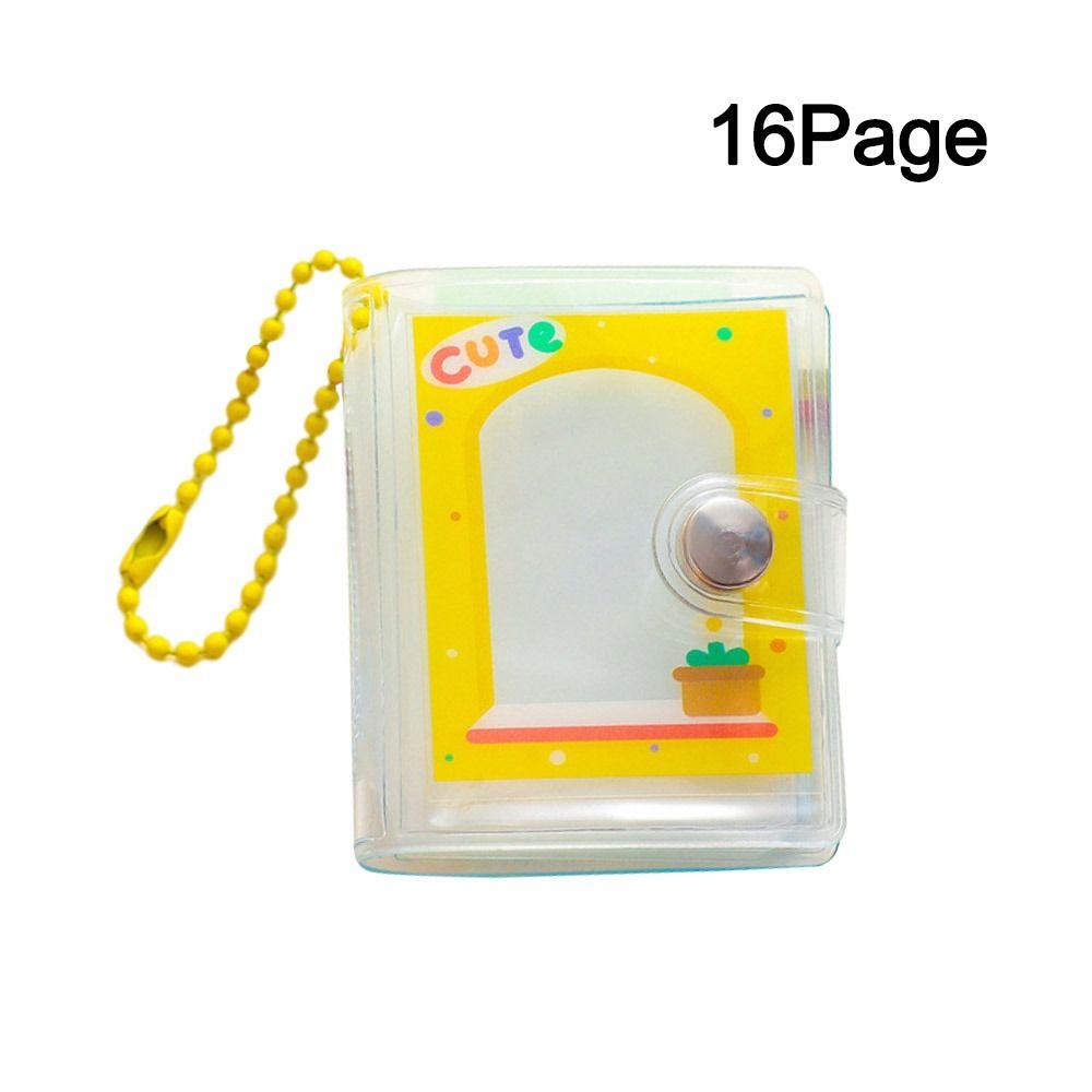 2 Inch Mini Photo Album Snap Button Design Backpack Keyring Photo Card Holder Portable Name Card Book Cartoon Transparent Album