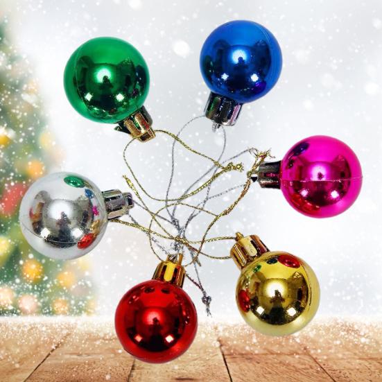 12Pcs Christmas Balls Hanging Ornament 3cm Diameter Colored Balls Party Venue Atmosphere Decoration Accessories Xmas Tree Pendant Christmas Mall