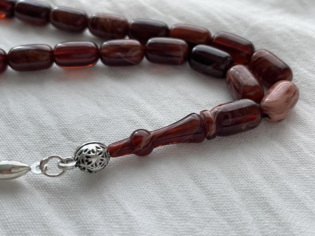 Огненные янтарные четки из стерлингового серебра 925 пробы с кисточками Розарий Teasbeh Rosari Chapelet Rozenkrans Rosenkranz