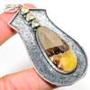 Natural Septerian Stone, Citrine Gemstone 925 Sterling Silver Pendant 3.27" r3U59