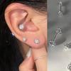 Korean Women's Earrings: Zircon Bone Studs, Diamond Stacking Piercings, High-End Cochlear Style