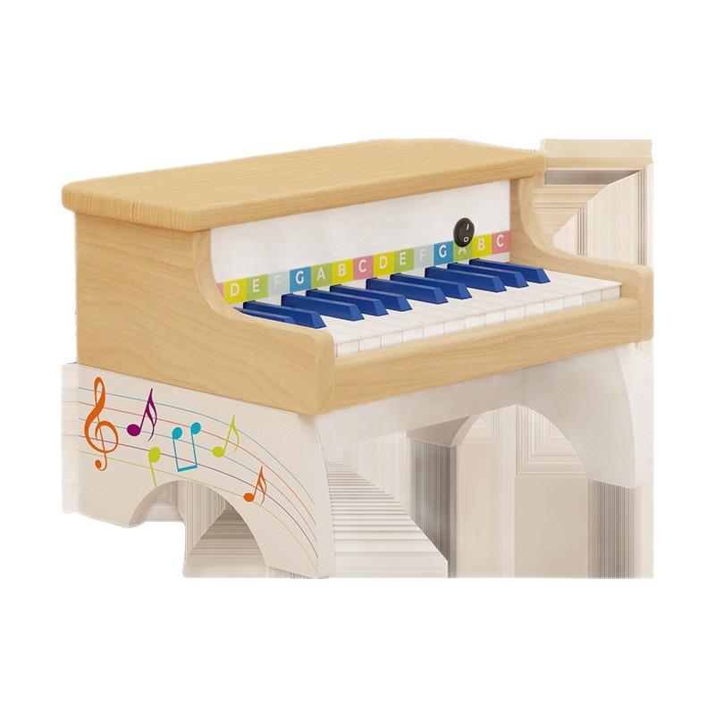 Solid Wood 25-Key Children's Piano Toy: Beginner Electronic Keyboard for Boys & Girls