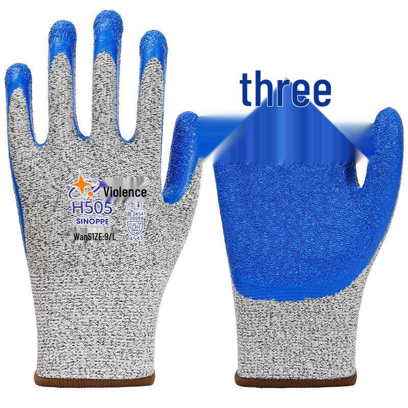 Level 5 Cut-Resistant Oil & Wear-Resistant Nitrile Gloves for Anti-Slip Construction & Labor Protection.