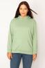 Women's Style Big Size Sweatshirt Large Size Green Hooded Sweatshirt With Kangaroo Pocket And Ribbon Inside