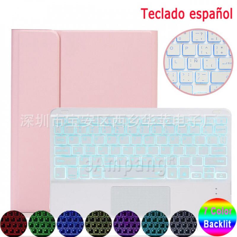 IPad Pro 11-inch Spanish Layout Bluetooth Keyboard Case With Backlit Keys Magnetic Sleep/Wake Stand Protective Cover