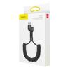 Baseus 1m Coiled USB-A to Lightning Cable - Black