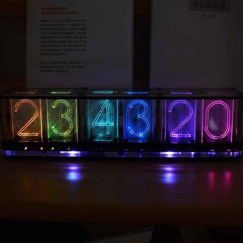 Имитация полноцветного RGB светящегося трубчатого clock LED музыкального спектра DIY наборы Декорация Подарок Ночник Освещение атмосферы