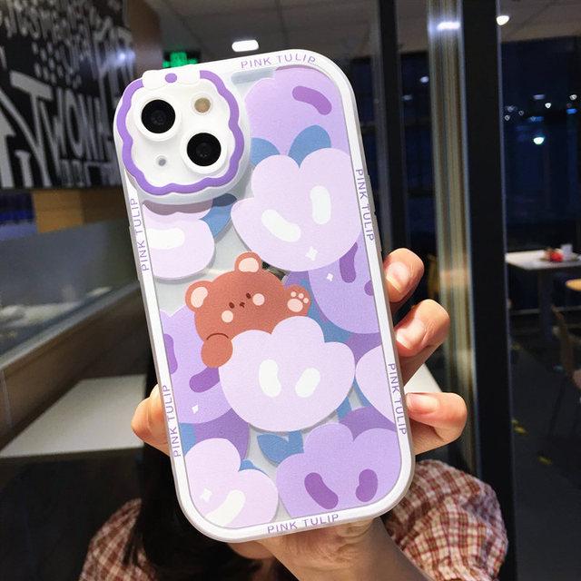 Чехол для телефона с милым мультяшным цветком и фруктами для Iphone 14 13 11 12 Pro Max Xs Max Xr X Xs 14pro, прозрачный противоударный бампер, мягкая задняя крышка